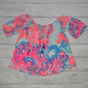 Lilly Pulitzer Sain Top Coral Reef I'm So Jelly Size S